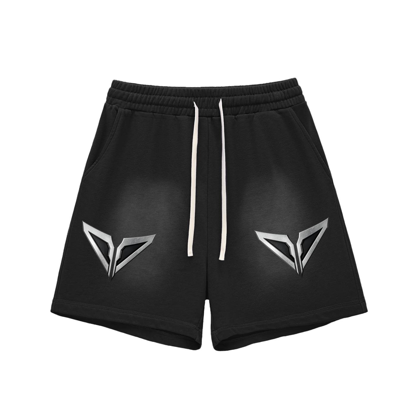 Sun Fade Raw Edge Cotton Shorts