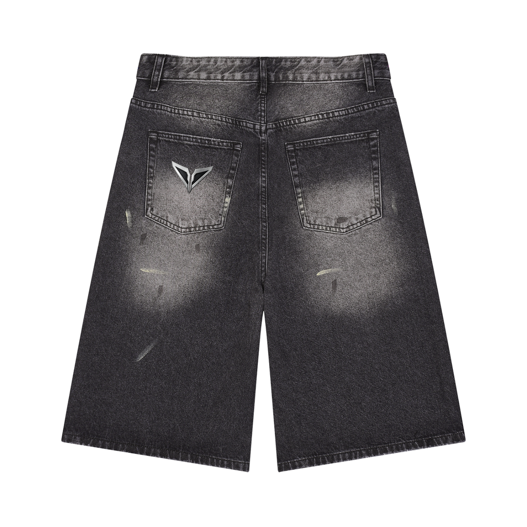 Men’s Vintage Wash Wide Leg Denim Shorts