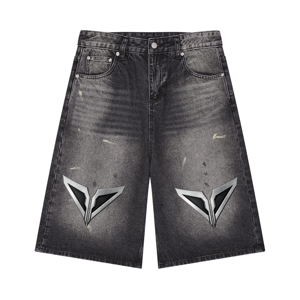 Men’s Vintage Wash Wide Leg Denim Shorts