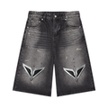 Men’s Vintage Wash Wide Leg Denim Shorts