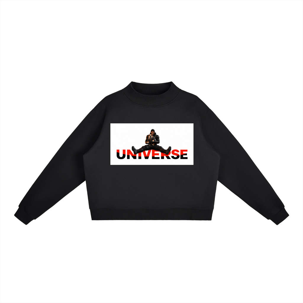 Universe Essential Fleece Mock-Neck Crew Sweatshirt