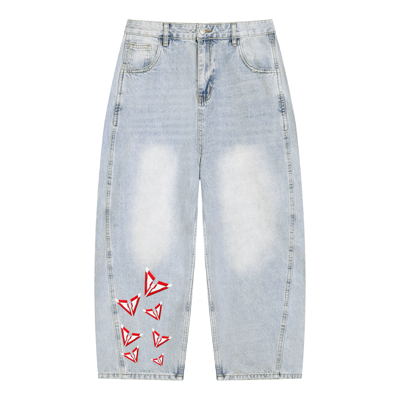 Men's Vintage Wash Sunfade Barrel Leg Jeans