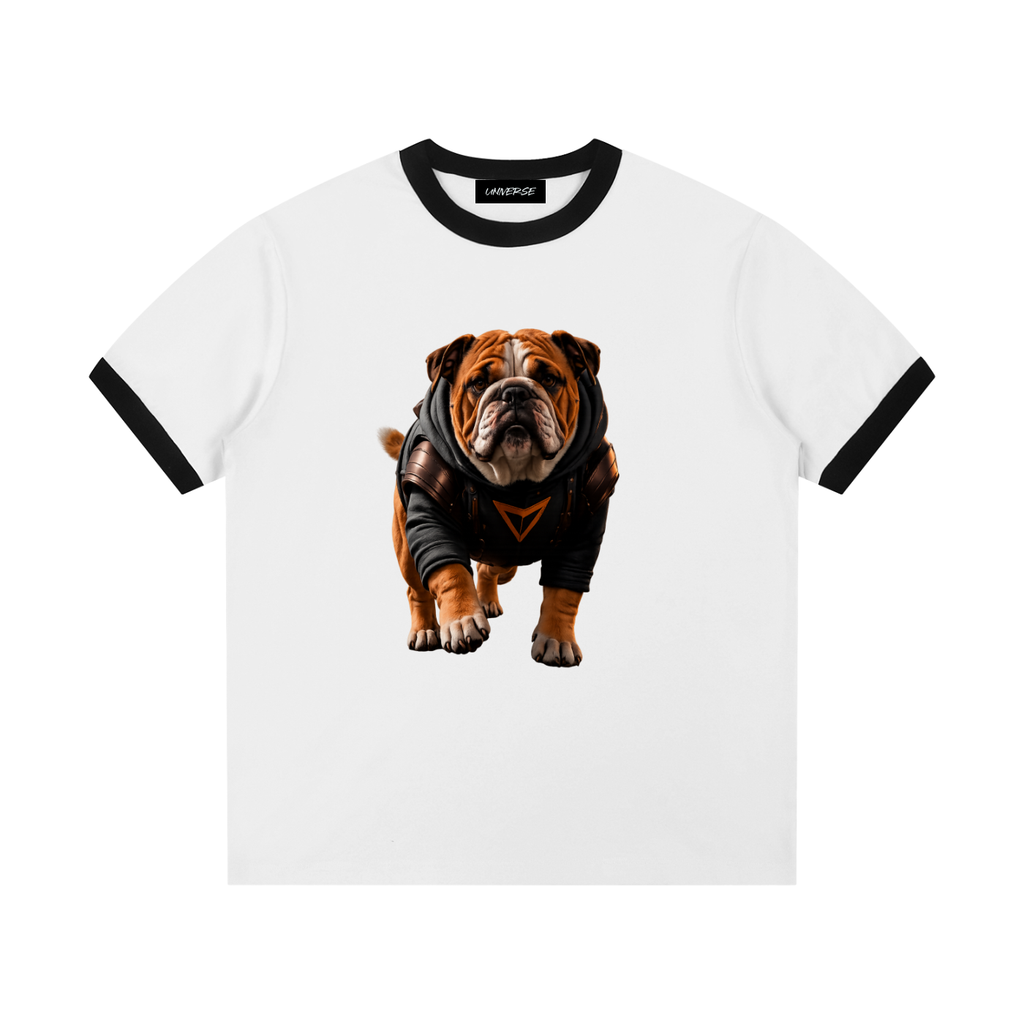 Contrast Edge Ribbed Crewneck T-Shirt