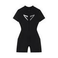 Women's Quarter-Zip Short Sleeve Romper