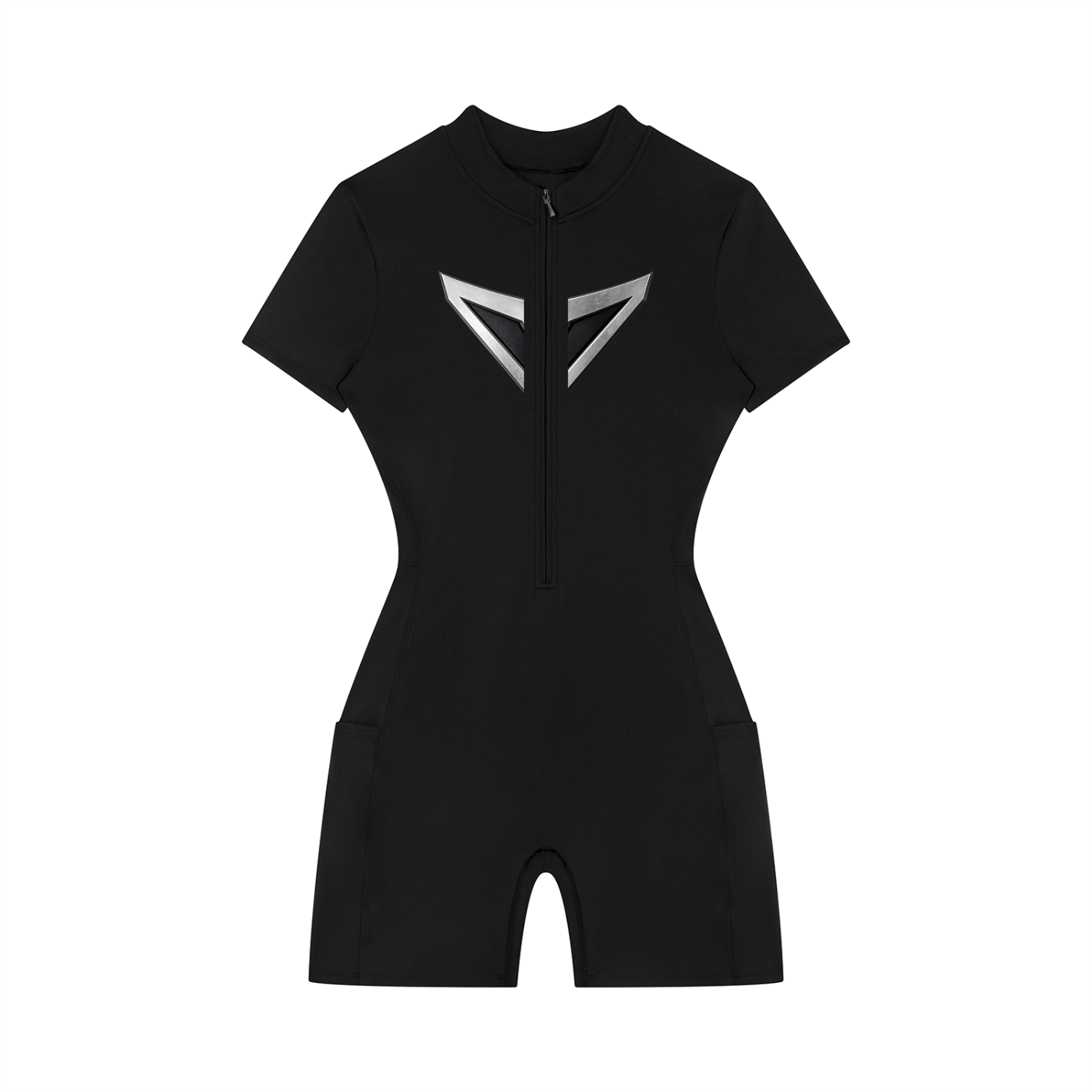 Women's Quarter-Zip Short Sleeve Romper