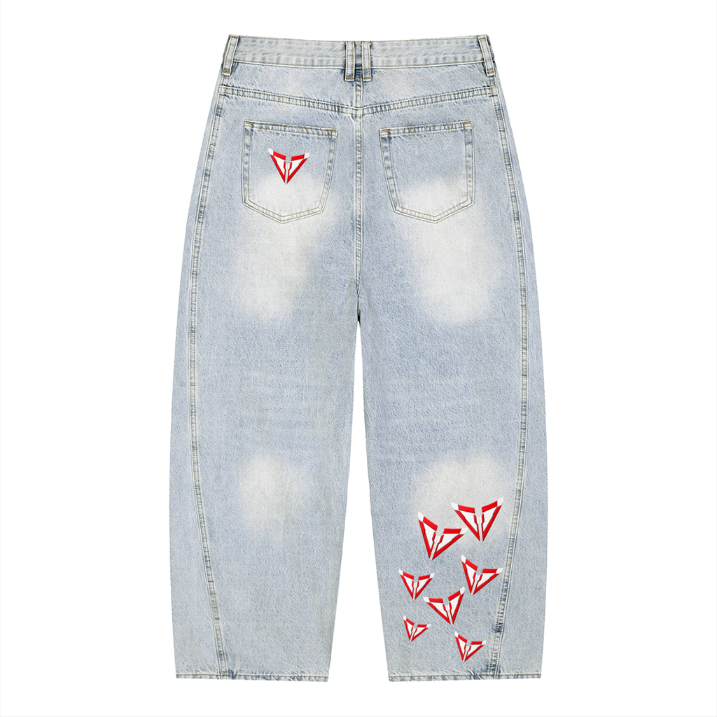 Men's Vintage Wash Sunfade Barrel Leg Jeans