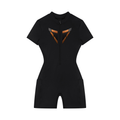 Women's Quarter-Zip Short Sleeve Romper