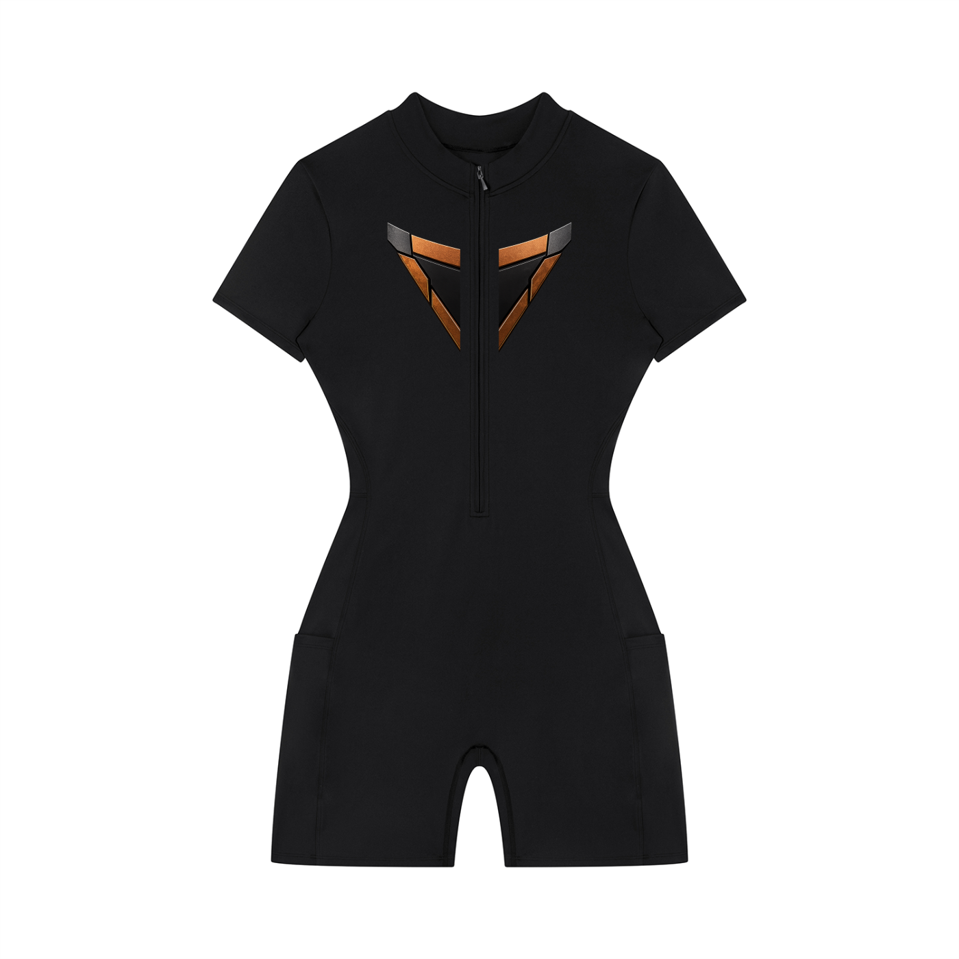 Women's Quarter-Zip Short Sleeve Romper