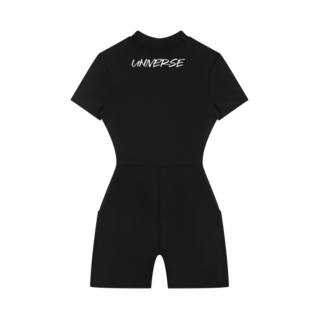 Women's Quarter-Zip Short Sleeve Romper