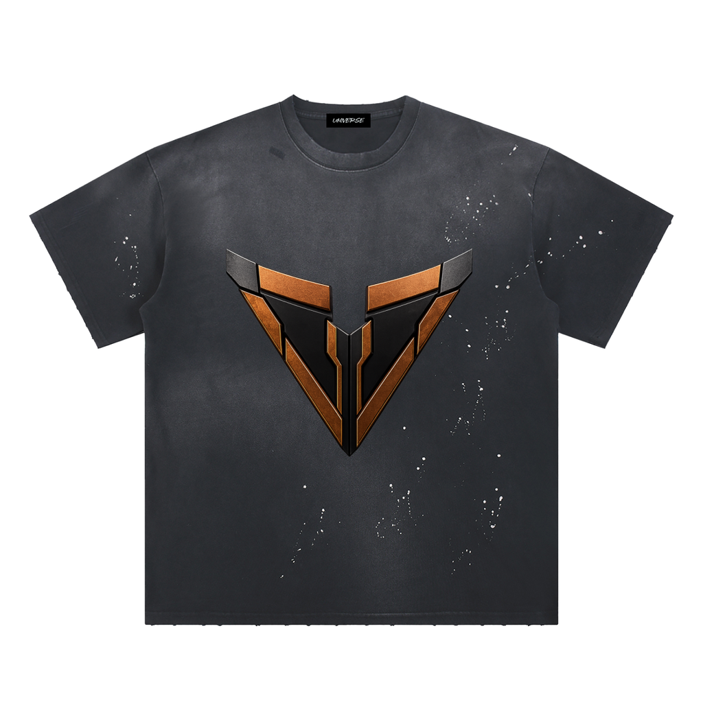 Hand-Frayed Sunfade Paint Splatter T-Shirt