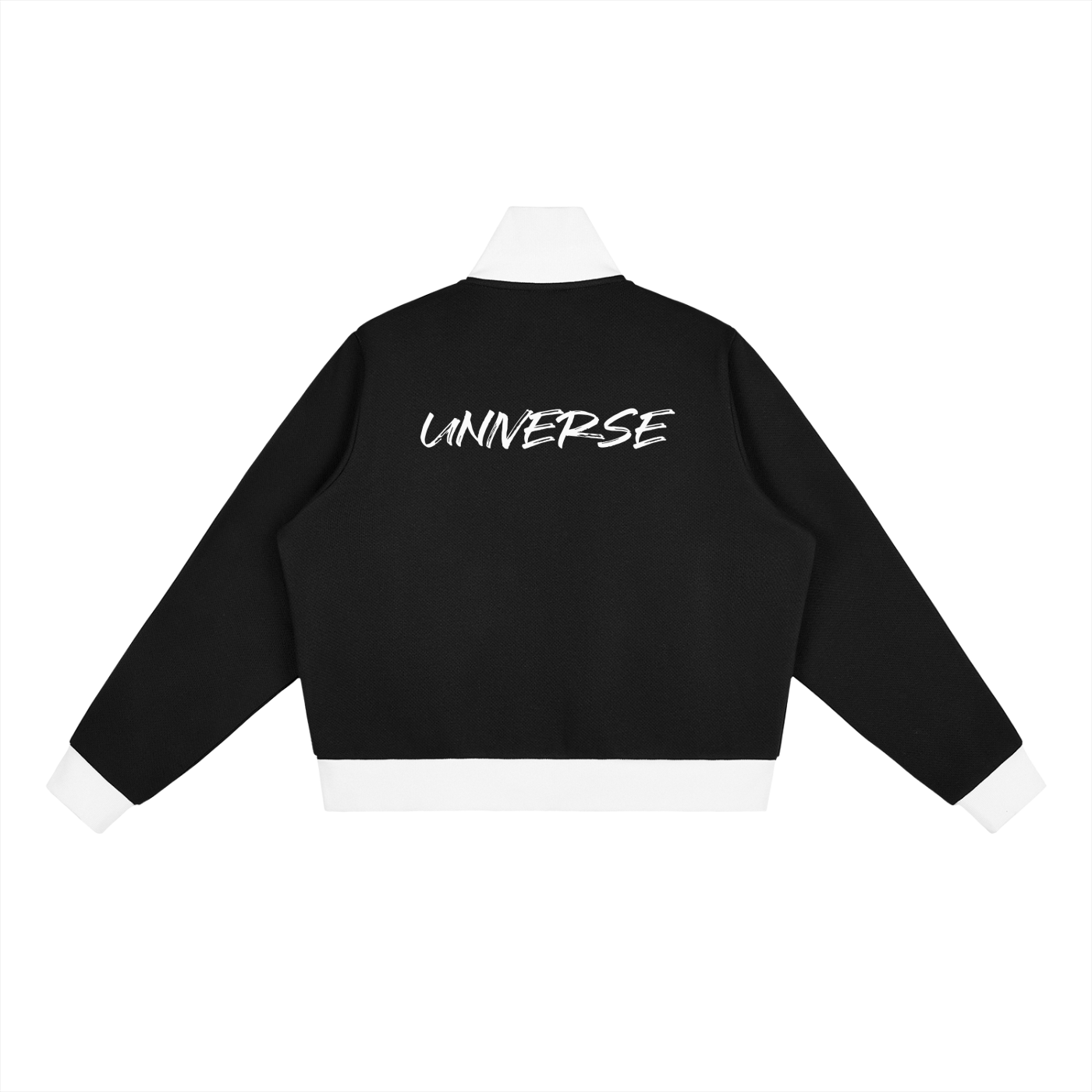 Contrast Side Stripe Fleece Cropped Track Jacket