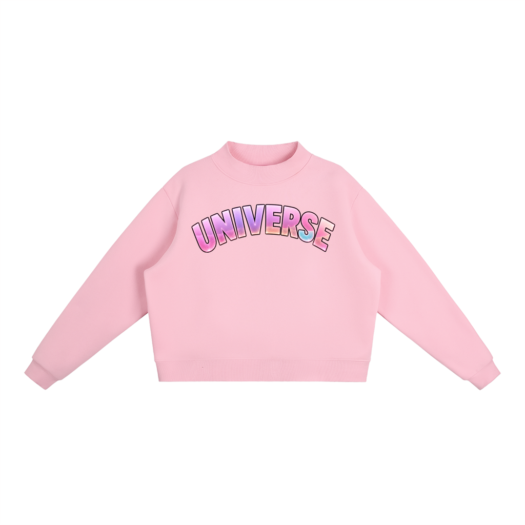 Universe Essential Fleece Mock-Neck Crew Sweatshirt