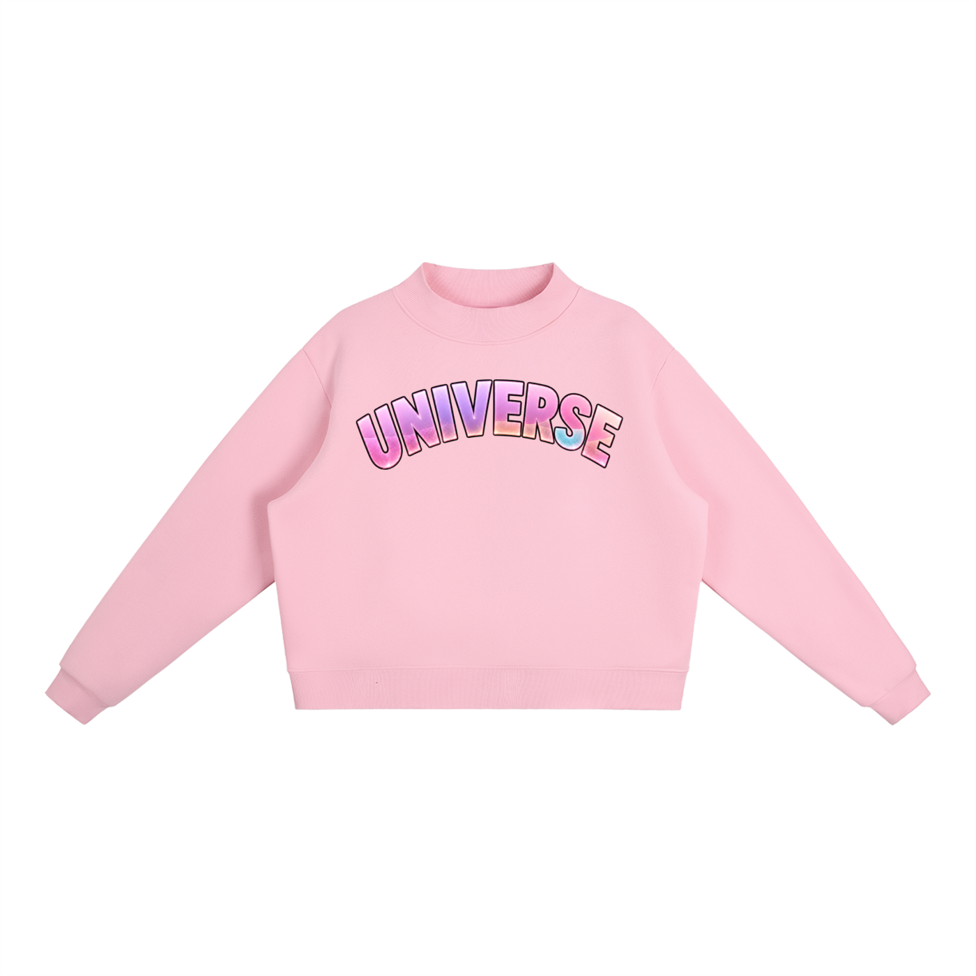 Universe Essential Fleece Mock-Neck Crew Sweatshirt